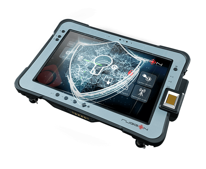 Designed for security applications, RuggON rugged tablet is equipped with OCR barcode reader, fingerprint reader and NFC